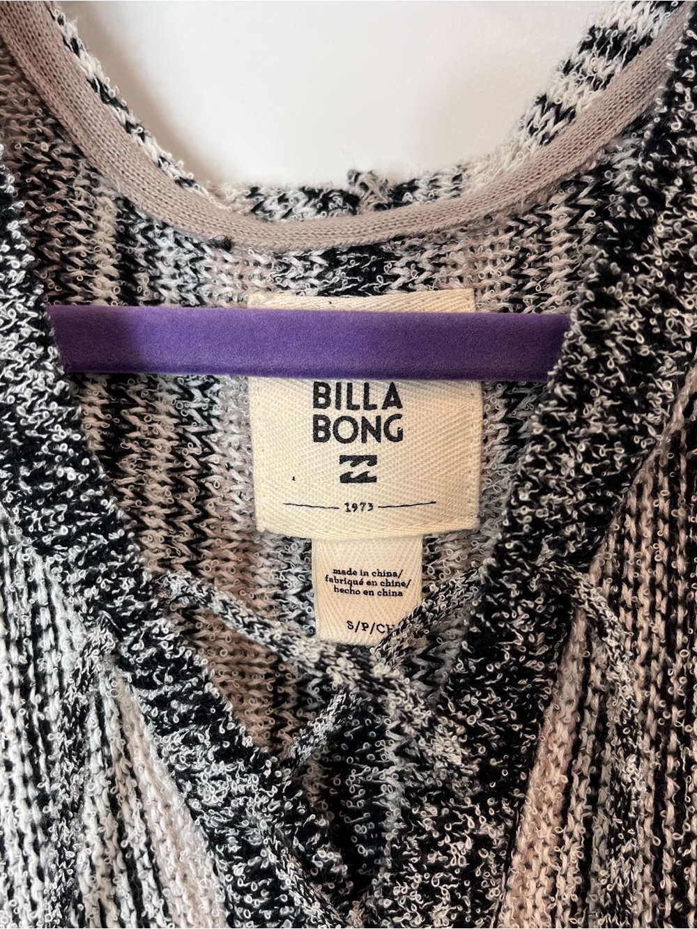 Billabong Baja Beach Hooded Sweater Womens Small Summer Coverup Striped Jerga - Picture 2 of 5